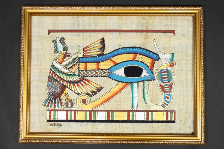 エジプト パピルス紙 絵画 額入り - 絵画