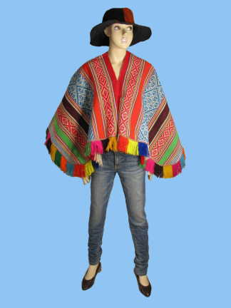 ペルー民族衣装　ポンチョ最後の写真の横幅102cm
